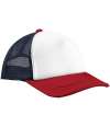 BB639 B639 Beechfield Retro 5 Panel Trucker Cap Navy / Red colour image